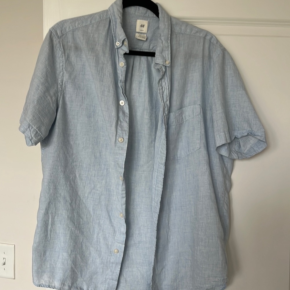 H&m Mens button down short sleeve shirt